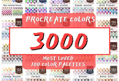 Комплект цветов - 3000 цветов Procreate